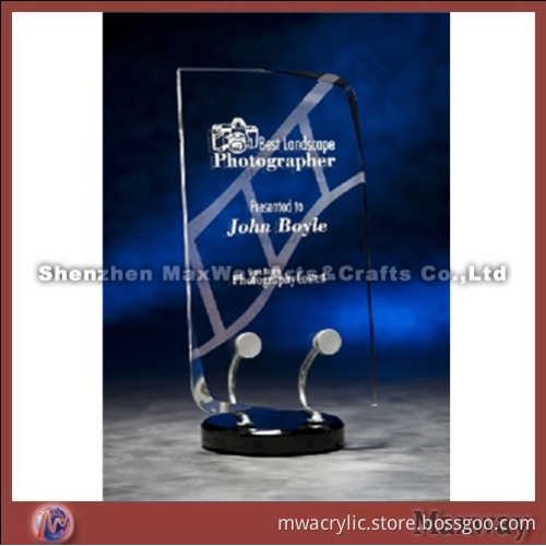Transparent Square High Grade Acrylic Award Gift with Steel Supply